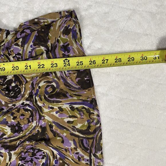 Michael Kors Women's Sz 1X Top Paisley Print Loose Fit Boho Stretch Artsy Career - Picture 8 of 8